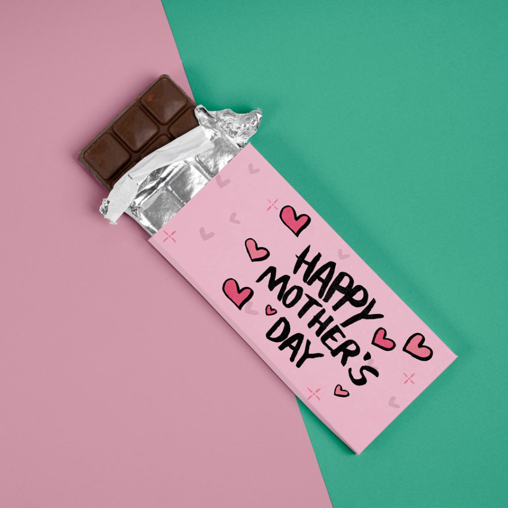 Moederdag chocolade reep wikkel