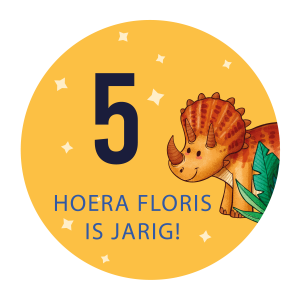dino sticker 5 jaar traktatie